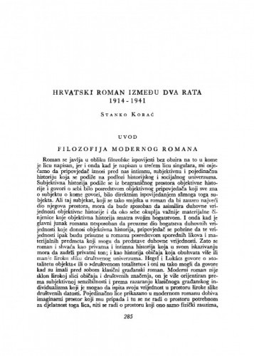 Hrvatski roman između dva rata 1914-1941 / S. Korać