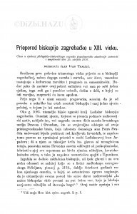 Prieporod biskupije zagrebačke u XIII. vieku / I. Tkalčić