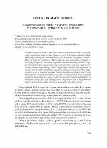 Odgovornost za štetu nanesenu uporabom autodizalice - osigurateljni aspekti : [prikaz presude] / Vesna Skorupan Wolff