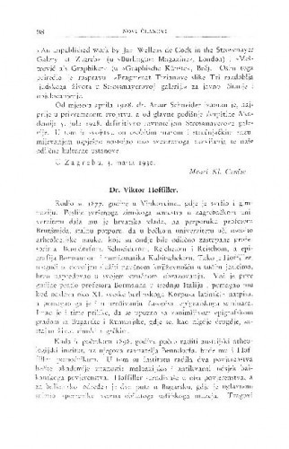 Dr. Viktor Hoffiller / G. Manojlović
