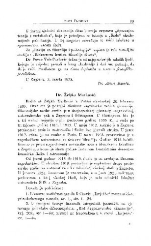 Dr. Željko Marković / S. Hondl i V. Varićak