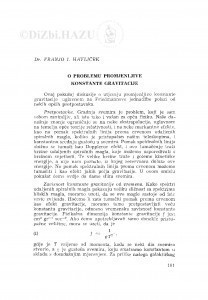 O problemu promjenjive konstante gravitacije / F. Havliček
