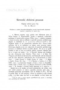 Slovenski efektivni prezenat / A. Musić