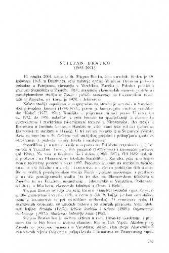 Stjepan Bratko (1945.-2001.) / Vladimir Stipetić