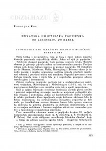 Hrvatska umjetnička popijevka od Lisinskoga do Berse / K. Kos