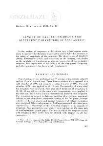 Lenght of caloric stimulus and different parameters of nystagmus / B. Milojević