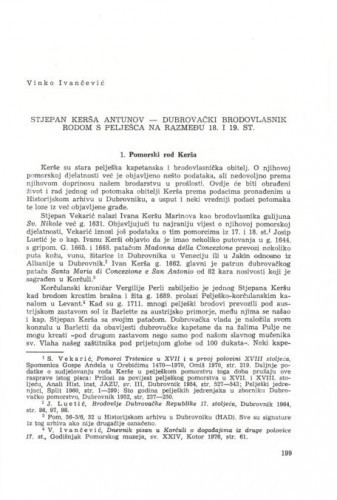 Stjepan Kerša Antunov - dubrovački brodovlasnik rodom s Pelješca na razmeđu 18. i 19. st. / Vinko Ivančević