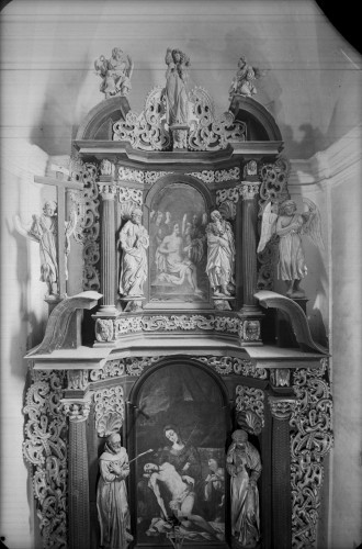 Crkva Bezgrešnog začeća Blažene Djevice Marije (Lepoglava) : kapela Muke Gospodnje, oltar Žalosne Marije, 1676., detalj (Ivan Jakob Altenbacher)
