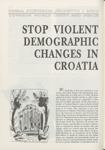 Stop violent demografic changes in Croatia