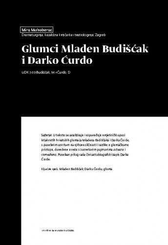 Glumci Mladen Budišćak i Darko Ćurdo / Mira Muhoberac