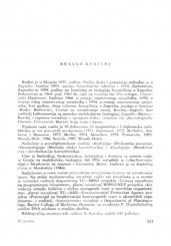 Branko Kurelec : [biografije novih članova Akademije]