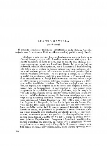 Branko Gavella (1885-1962) : [nekrolog] / M. Matković