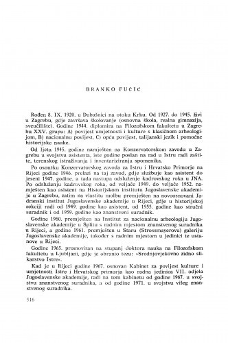 Branko Fučić : [biografije novih članova Akademije]