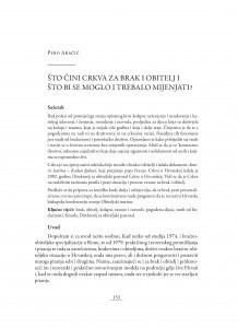 Što čini crkva za brak i obitelj i što bi se moglo i trebalo mijenjati? / Pero Aračić