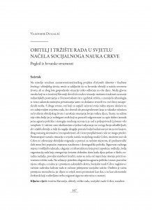 Obitelj i tržište rada u svjetlu načela socijalnoga nauka crkve : pogled iz hrvatske stvarnosti / Vladimir Dugalić