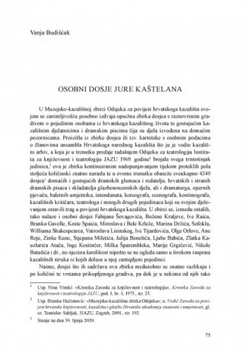 Osobni dosje Jure Kaštelana / Vanja Budišćak