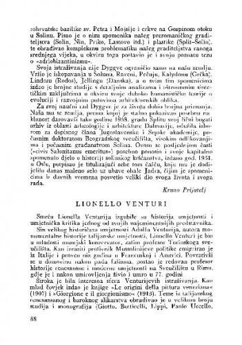 Lionello Venturi / Kruno Prijatelj