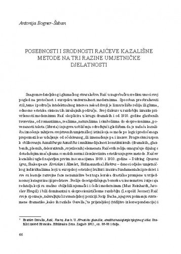 Posebnosti i srodnosti Raićeve kazališne metode na tri razine umjetničke djelatnosti / Antonija Bogner-Šaban