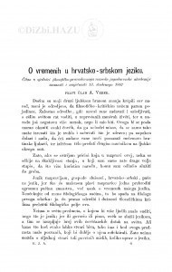 O vremenih u hrvatsko-srbskom jeziku / A. Veber