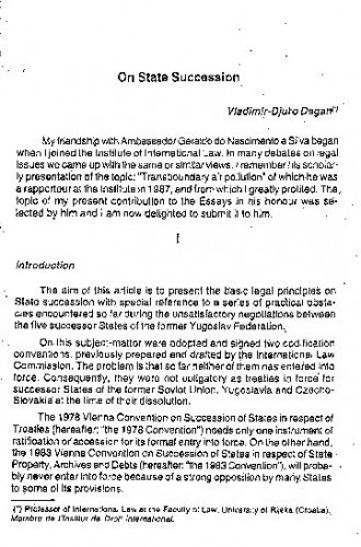 On State Succession / Vladimir-Djuro Degan
