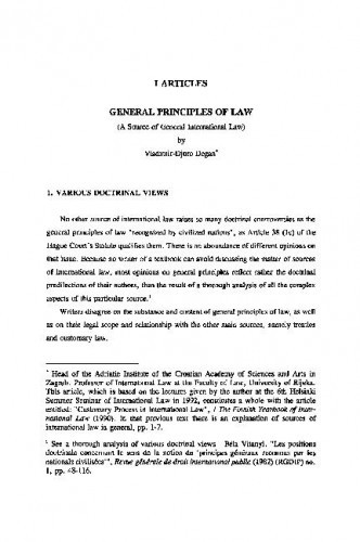 General Principles of Law : (A Source of general international Law) / Vladimir-Djuro Degan