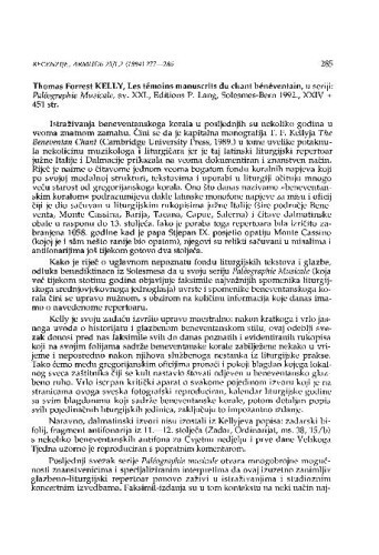 Kelly, Thomas Forrest: Les témoins manuscrits du chant bénéventain, Solesmes ; Bern, 1992.