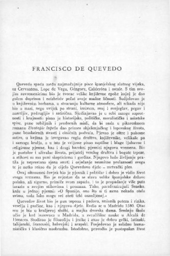 Francisco de Quevedo / N. Milićević