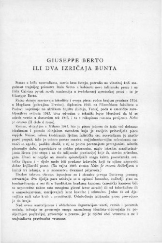 Giuseppe Berto ili dva izričaja bunta / N. Fabrio
