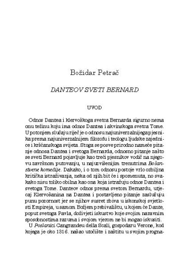 Danteov sveti Bernard / Božidar Petrač
