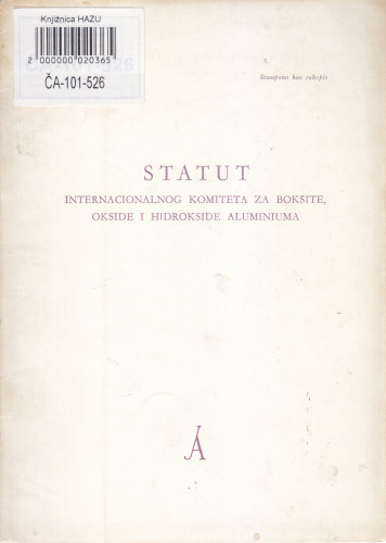 Statut Internacionalnog komiteta za boksite, okside i hidrokside aluminiuma