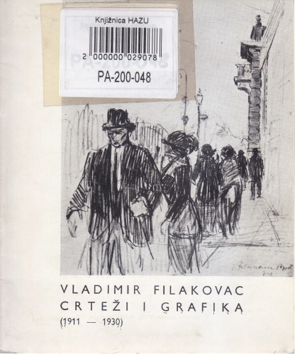 Vladimir Filakovac : crteži i grafika (1911-1930) : [katalog izložbe], Kabinet grafike, Zagreb, 01.-17.11.1967. ; [katalog sastavila Renata Gotthardi-Škiljan ; odgovorni urednik Vanja Radauš]