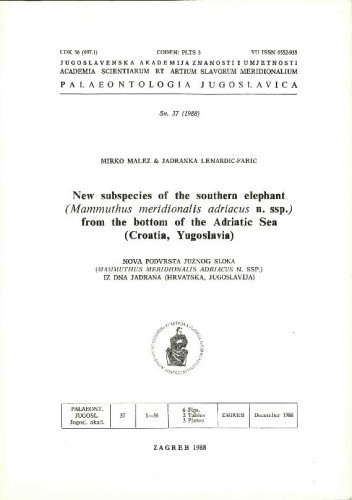 Sv. 37(1988) ; glavni urednici Vanda Kochansky-Devidé, Mirko Malez
