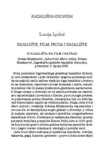 Kazališna kronika / Lucija Ljubić