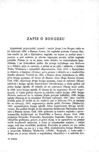 Zapisi o Borgesu / Marko Grčić