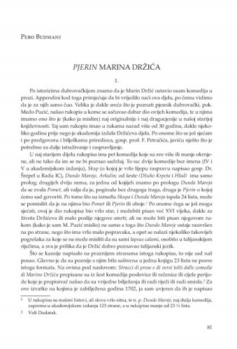 Pjerin Marina Držića / Pero Budmani