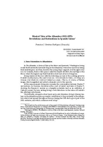 Music Tales of the Alhambra (1832-1855): Revolutions and Restorations in Spanish Salons / Francisco J. Giménez-Rodríguez