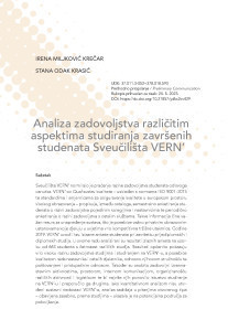Analiza zadovoljstva različitim aspektima studiranja završenih studenata Sveučilišta VERN’ / Irena Miljković Krečar, Stana Odak Krasić
