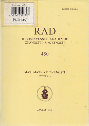 Sv. 9(1990)=knj. 39=knj. 450 / urednik Vladimir Volenec