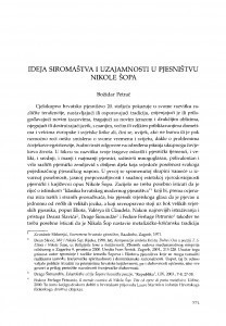 Ideja siromaštva i uzajamnosti u pjesništvu Nikole Šopa / Božidar Petrač