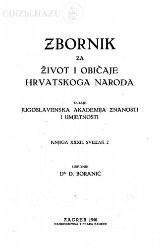 Knj. 32., sv. 2 (1940) / urednik D. Boranić