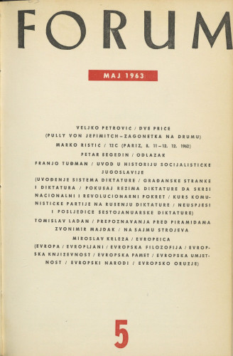 God. 2(1963), knj. 3, br. 5 / glavni i odgovorni urednik Marijan Matković