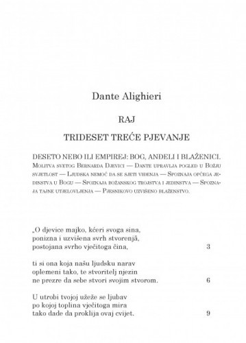 Raj : trideset treće pjevanje / Dante Alighieri ; preveo i priredio Mate Maras