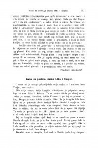 Kako su postala imena Lika i Gospić / M. Biljan