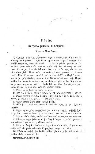 Pčele : narodno pričańe u Gospiću / M. Biljan