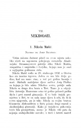 Nikola Mašić : [Nekrolog.] / J. Brunšmid