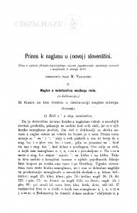 Prinos k naglasu (novoj) slovenštini [ostatak] / M. Valjavec