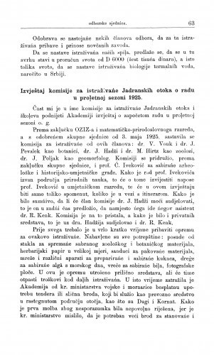 Izvještaj komisije za istraživanje Jadranskih otoka o radu u proljetnoj sezoni 1925 / V. Vouk