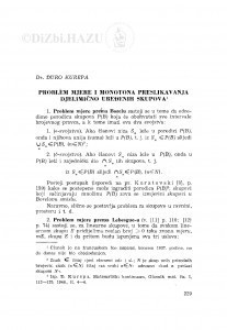 Problem mjere i monotona preslikavanja djelimično uređenih skupova / Đ. Kurepa