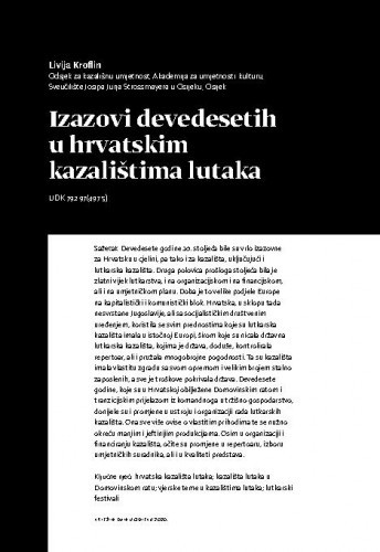 Izazovi devedesetih u hrvatskim kazalištima lutaka / Livija Kroflin