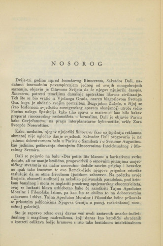 Nosorog / M. Krleža